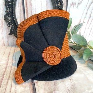 CoCo Women’s Cloche Hat with Side Flower Fan Brown Party Church